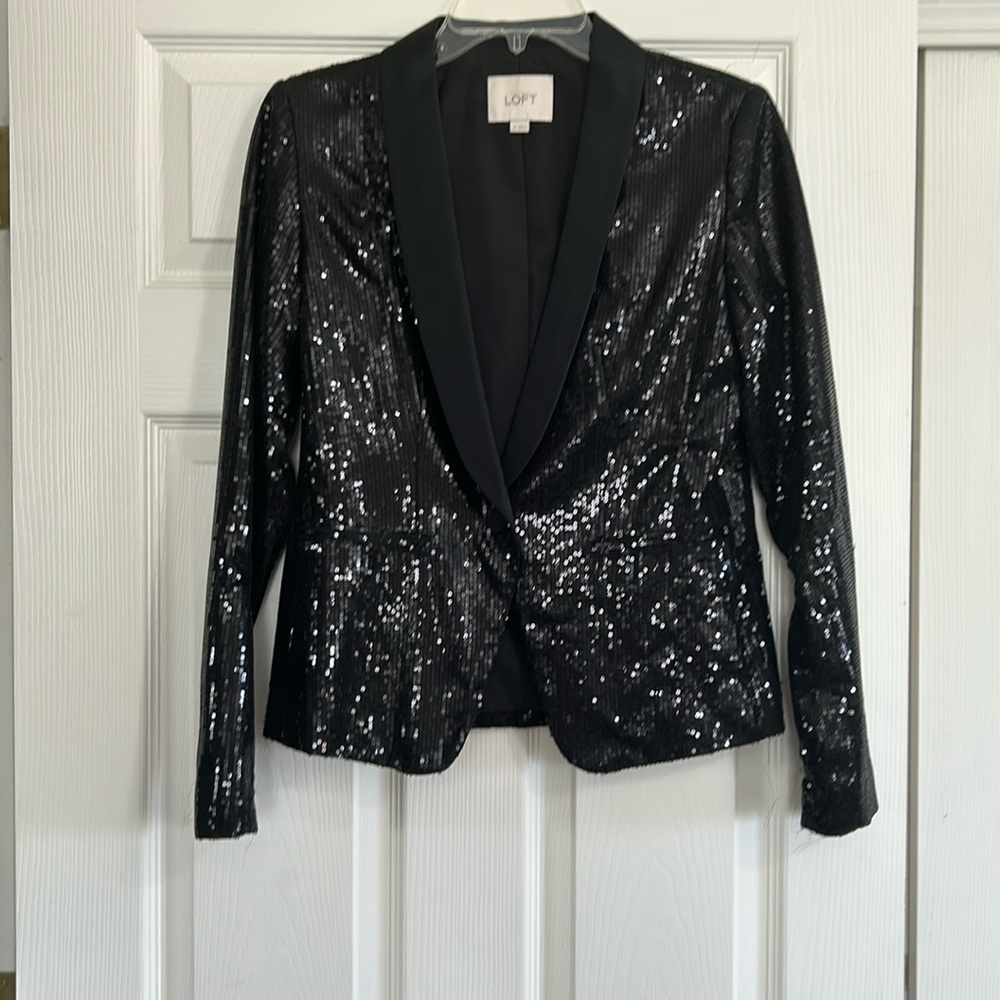 Loft sequin jacket- black